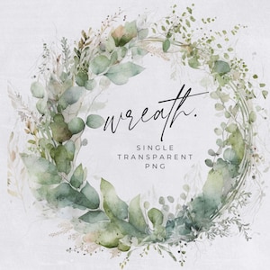 Autumn Wreath Clipart, SINGLE IMAGE, Fall Watercolor Wreaths, Half Wreath, Wedding Invitation Clip Art, Rustic Leaves, transparent png
