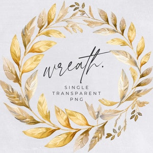 Autumn Wreath Clipart, SINGLE IMAGE, Fall Watercolor Wreaths, Half Wreath, Wedding Invitation Clip Art, Rustic Leaves, transparent png