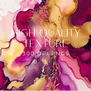 Op de afbeelding: Abstract digitaal papier met roze, paarse en gouden swirls. Hoge kwaliteit textuur. 300 DPI PNG's.