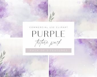 Lavendar Watercolor Colour Texture Pack, Purple Colors for backgrounds, jpeg, commercial use, Lilac watercolor washes,