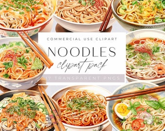 Noodles Clipart, Hot Soup In A Bowl png, Asian Food Clip Art | Cooking Clipart, Italian Food, Watercolor Pasta Graphics, Commercial Use,