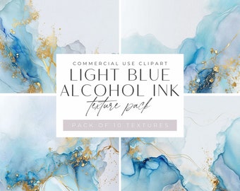 Light Blue & Gold Alcohol ink Texture, transparent png clipart, Colorful Backgrounds And Patterns, Liquid Ink Clipart, colorful illustration