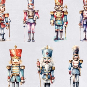 Nutcracker Clipart, Christmas Clip Art, Watercolor Winter and Holiday Clip Art for commercial use, Transparent PNGs, Instant Download image 4