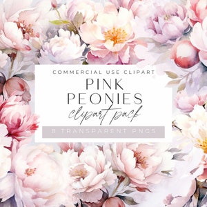 Peônias rosa e brancas, Posy de flor branca, clipart floral transparente de flor de peônia png, Floral de primavera, aquarela, buquês de flores de verão,