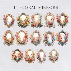 Floral Mirrors Png, Vintage Frames Clipart, Antique Mirror, Ornate ...