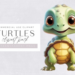 Niedliches Baby-Schildkröten-Aquarell-Clipart-Paket, für kommerzielle Nutzung, transparente PNGs, Kinder-Meerestier-Clip-Art, Schildkröte, Luftballons, Geburtstag,