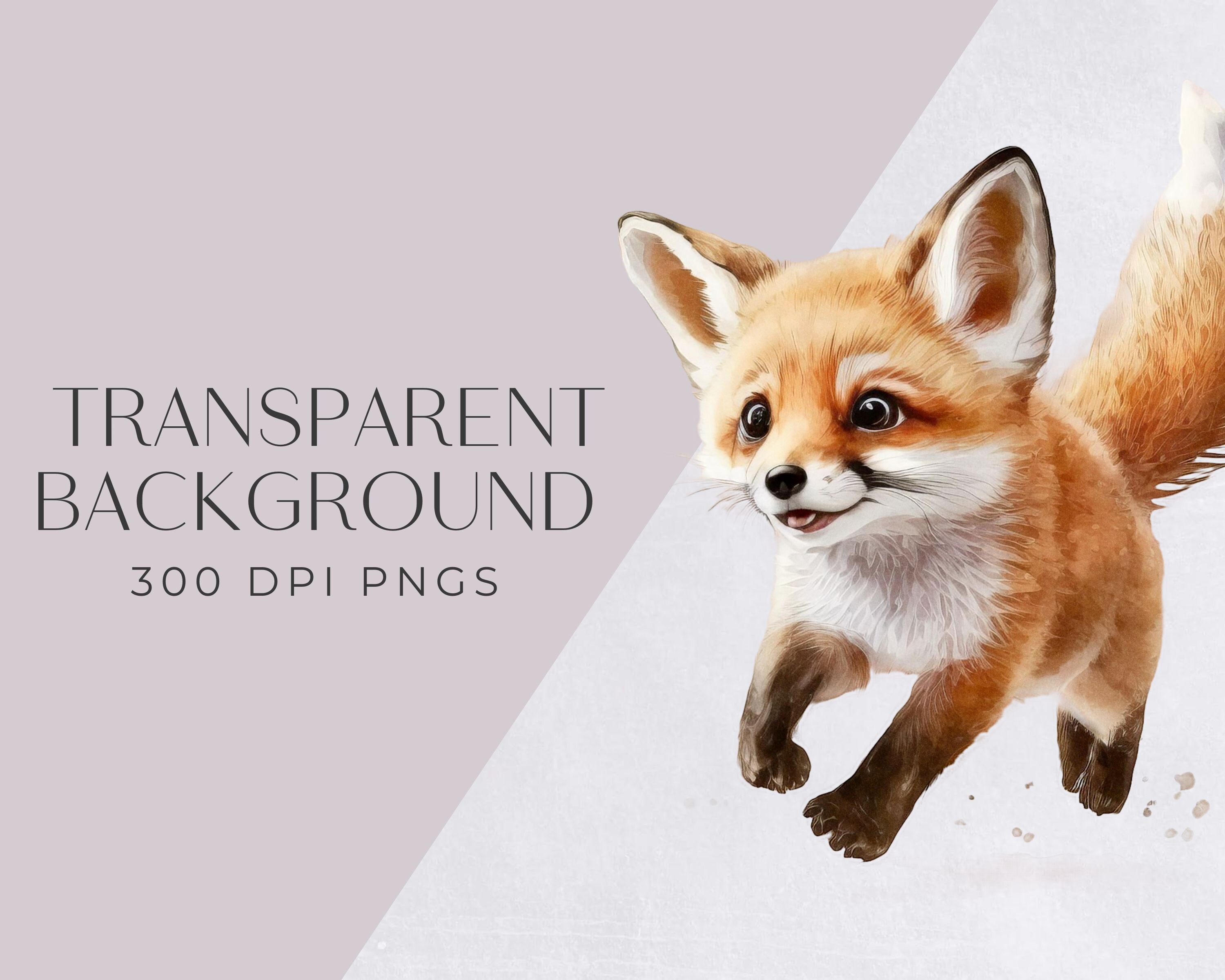Cute Fox Watercolor Clipart Baby Animal Clip Art for - Etsy Canada