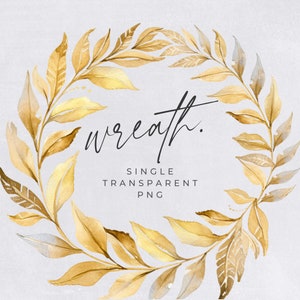 Autumn Wreath Clipart, SINGLE IMAGE, Fall Watercolor Wreaths, Half Wreath, Wedding Invitation Clip Art, Rustic Leaves, transparent png