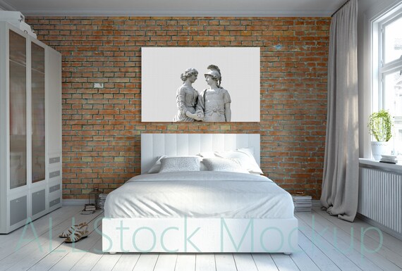 Room Mockup Frameless Interior Styled Stock Photography Bedroom Blank