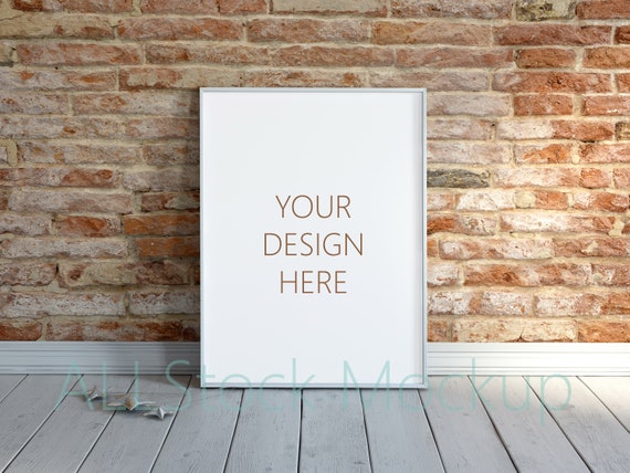 Brick Wall Background Frame Mockup Minimal Mockup Frame Vertical