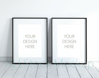 A4a3a2 Set Of Three Vertical Digital Black Frame Mockup Etsy