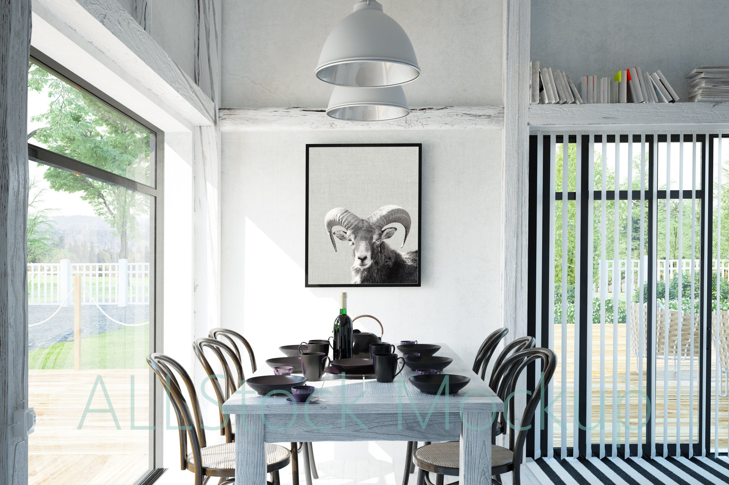 Dining Room Mockup Dining Room Wall Frame Interior Mockup Etsy