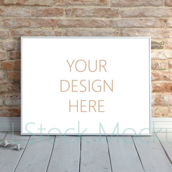 Brick Wall Frame Mockup,Large Mockup,Thin Frame,Clean Mockup,Modern Mockup,PSD,Smart Object,Print Mockup,Art Display,Mockups,Poster Mockup