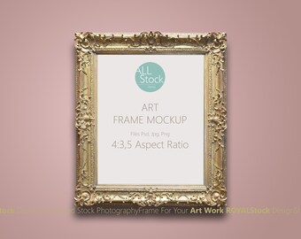 Classic Golden Frame, 4x3.5 Aspect Ratio, golden frame, NFT Shop, Frame For NFT, NFT, Frame
