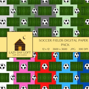 Papier numérique de football, papier de scrapbooking, sans couture, téléchargement immédiat, ballon de football, sport, imprimable, 300 dpi