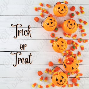 Carta digitale di Halloween, Carta per album, Download istantaneo, File digitale, Dolcetto o scherzetto, 300 dpi