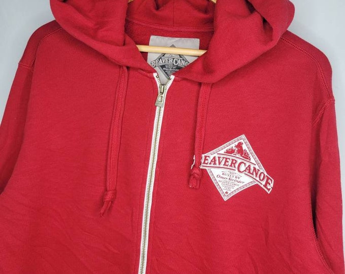 Beaver Canoe Men's Zip up Hoodie Sweatshirt Size Medium Etsy