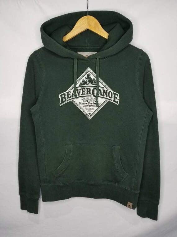 Beaver Canoe Womens Forest Green Hoodie Size Small