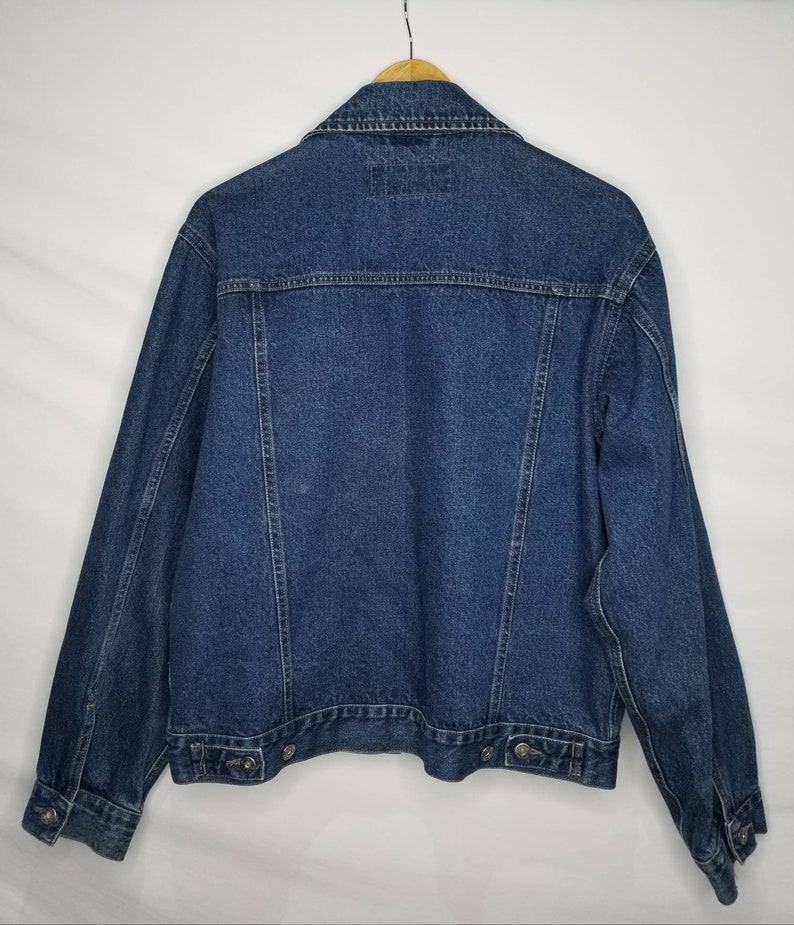 Vintage Wrangler Hero Denim Jean Jacket Size Medium Mens Button Up Blue
