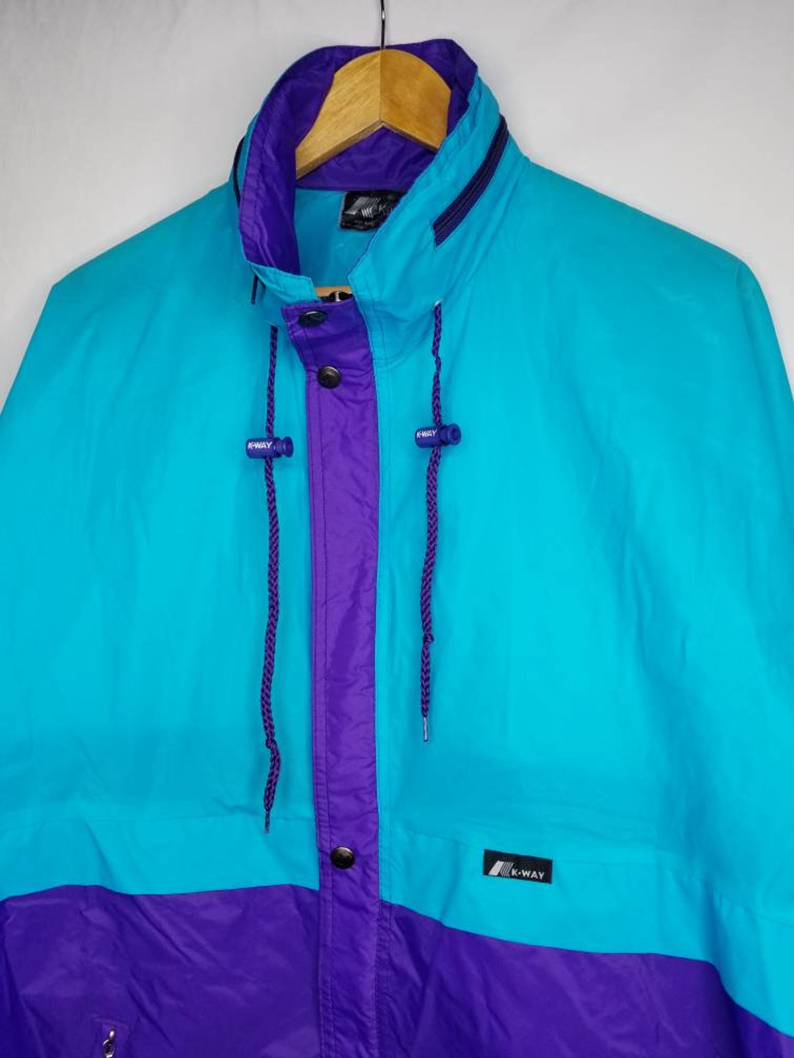 Vintage 90s K-Way Waterproof Windbreaker Jacket Size Large | Etsy