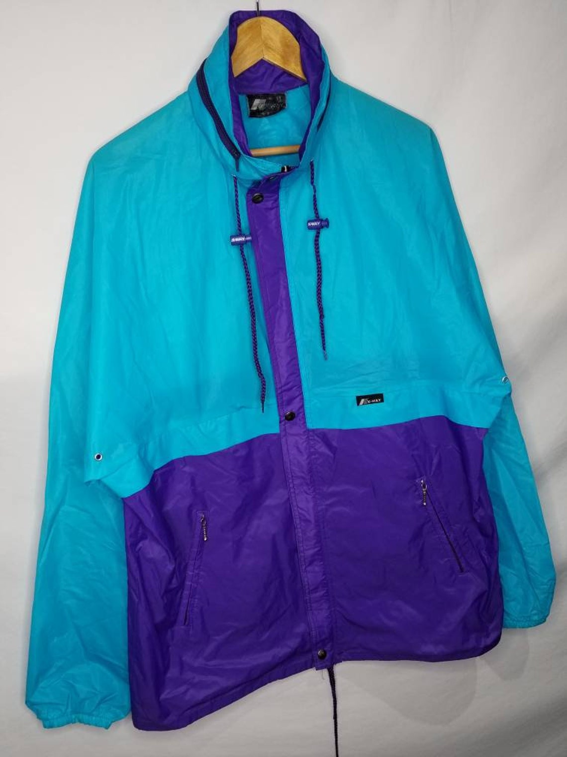 Vintage 90s K-Way Waterproof Windbreaker Jacket Size Large | Etsy