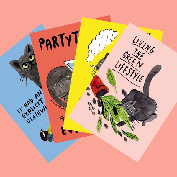 Black cat card pack