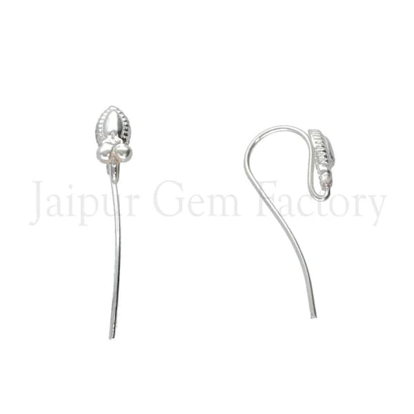 Sterling Silver Ear Wires , 925 Ear Hooks 27x11 mm / price per pair