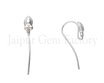 Sterling Silver Ear Wires , 925 Ear Hooks 27x11 mm / price per pair