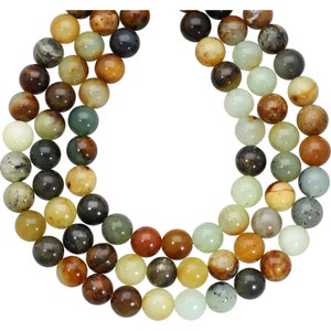 Natural flower Jade Round Beads Gemstone 14&quot; Strand 8mm Dainty Simple Bridal Necklace Mother&#39;s Day gift