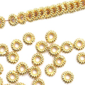 60 Pcs 6mm Twisted Wire Jump Rings – Gold Plated Copper, Strong Open Rings, High-Quality Jewelry Making Supplies for Designers