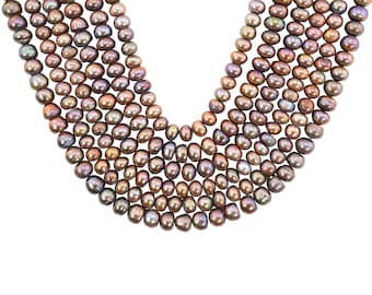 Peacock Freshwater Pearl Strand: Metallic Luster, 7x5-6x5mm Beading Supplies
