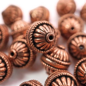 Antique Copper Bali Beads: TierraCast Rondelle Spacer Beads (8 Piece Set)