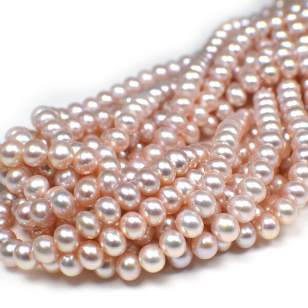 6x5 - 7x5 MM Pink Peach Potato Freshwater Pearls Beads Jewelry Making Supplies for Mother Day Gift