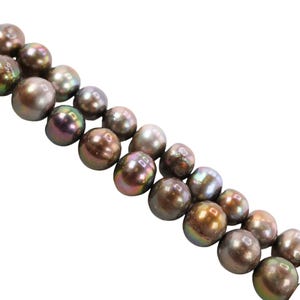 7 - 8 MM Lot of 2 Strands Near Round Freshwater Pearls Beads Jewelry Making Supply