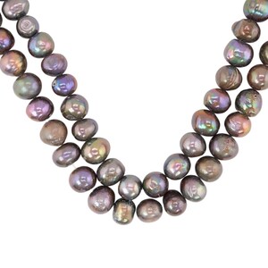 9 x 8 - 8 MM Beautiful Peacock Near Round Freshwater Pearls Beads Jewelry Making Supply, High Luster Pearl Beads