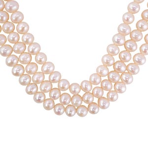 7 x 7 - 6 x 6 MM White Near Round Freshwater Pearls Beads Jewelry Making Craft Supplies