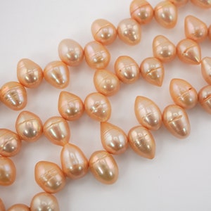 12 x 9 MM Golden Teardrop Freshwater Pearls Beads Strand for Jewelry Making - DIY Necklaces, Bracelets, Earrings Making and Craft Supplies