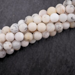 Dyed White Opal Beads: Smooth Round Gemstone Strand, 7mm (15in)