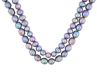 Peacock Freshwater Pearl Necklace: Bridal Jewelry, 16 Inch