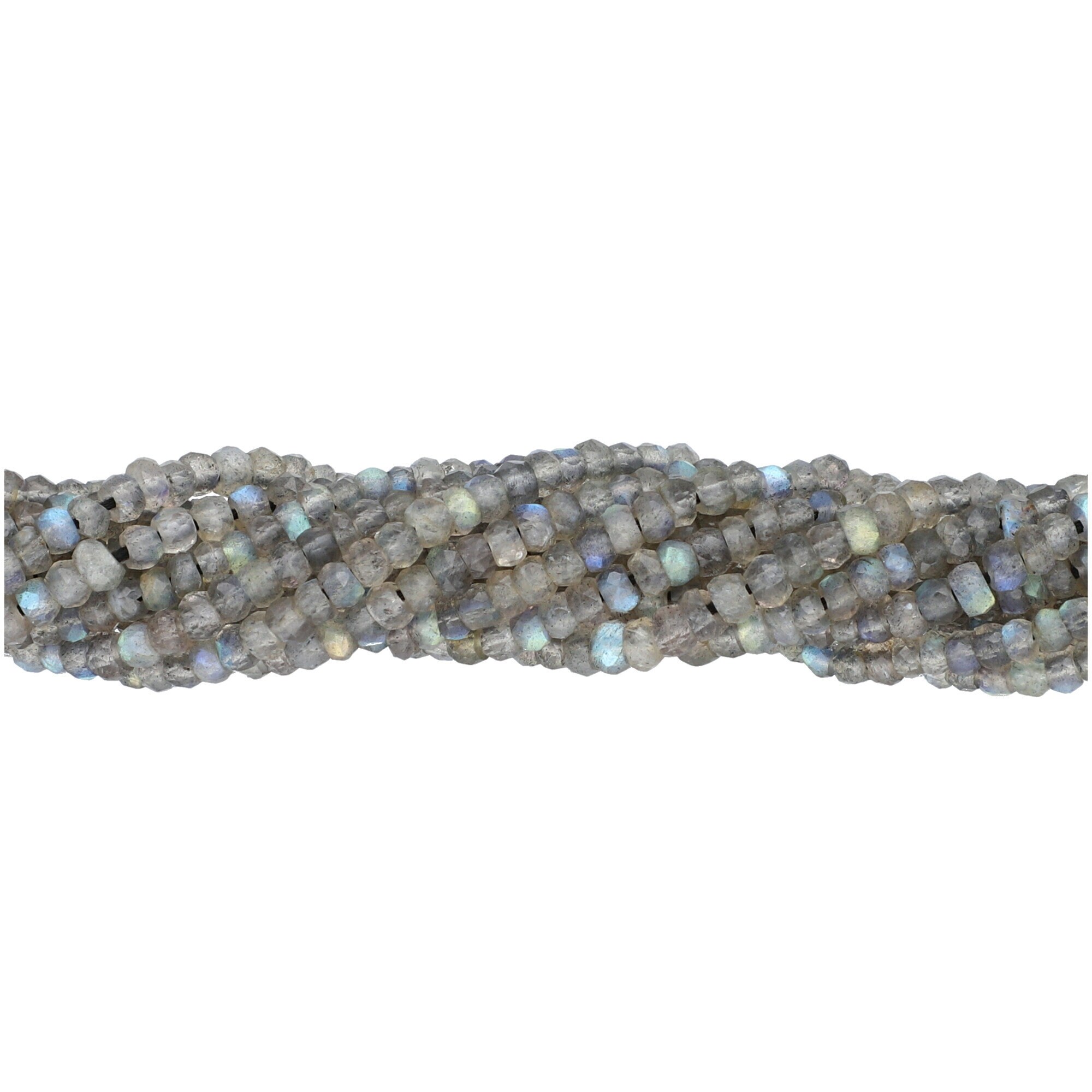 Labradorite Faceted Rondelle Large Hole Size Beads 9mm - 2 mm Drill Hole