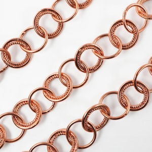 10 Feet Pure Copper Link Chain For Solid Copper, Antique Copper Round Link Chain for Western Jewelry Making, Antique Findings/ Components