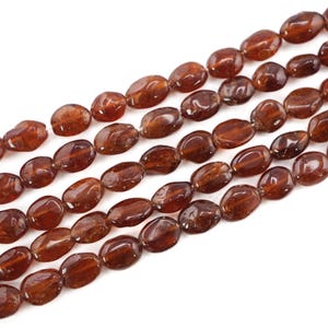 AAA++Top Grade Quality Precious Hessonite Smooth Oval Shape Gemstone Beads, 15 inches Strand Beads, For Jewelry Making Beads, Size - 10x6 MM
