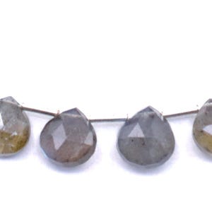 Labradorite  Faceted Heart Shape 8MM, Side Drill / Top  Drill One Full Strand.
