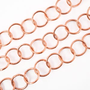 5 Feet Antique Copper Round Shape Link Chain for Necklace Bracelet Making, Copper Chain by the Foot - Boho Supplies and Vintage Findings