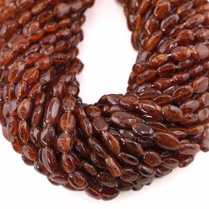 AAA++Top Grade Quality Precious Hessonite Smooth Oval Shape Gemstone Beads, 15 inches Strand Beads, For Jewelry Making Beads, Size - 10x6 MM