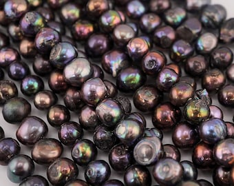 Peacock Potato Freshwater Pearl Beads 9-11mm, High Luster