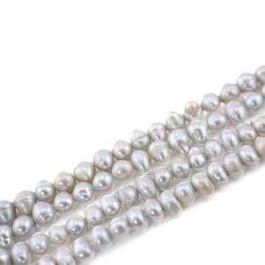 Silver Potato Freshwater Pearl Strand: High Luster Beads for Jewelry Making