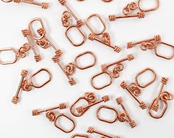 Antique Copper Bali Toggle Clasp: Boho Jewelry Making Supplies