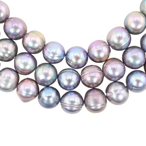 8 x 7 - 7 MM Beautiful Peacock Near Round Freshwater Pearls Beads Jewelry Making Supply
