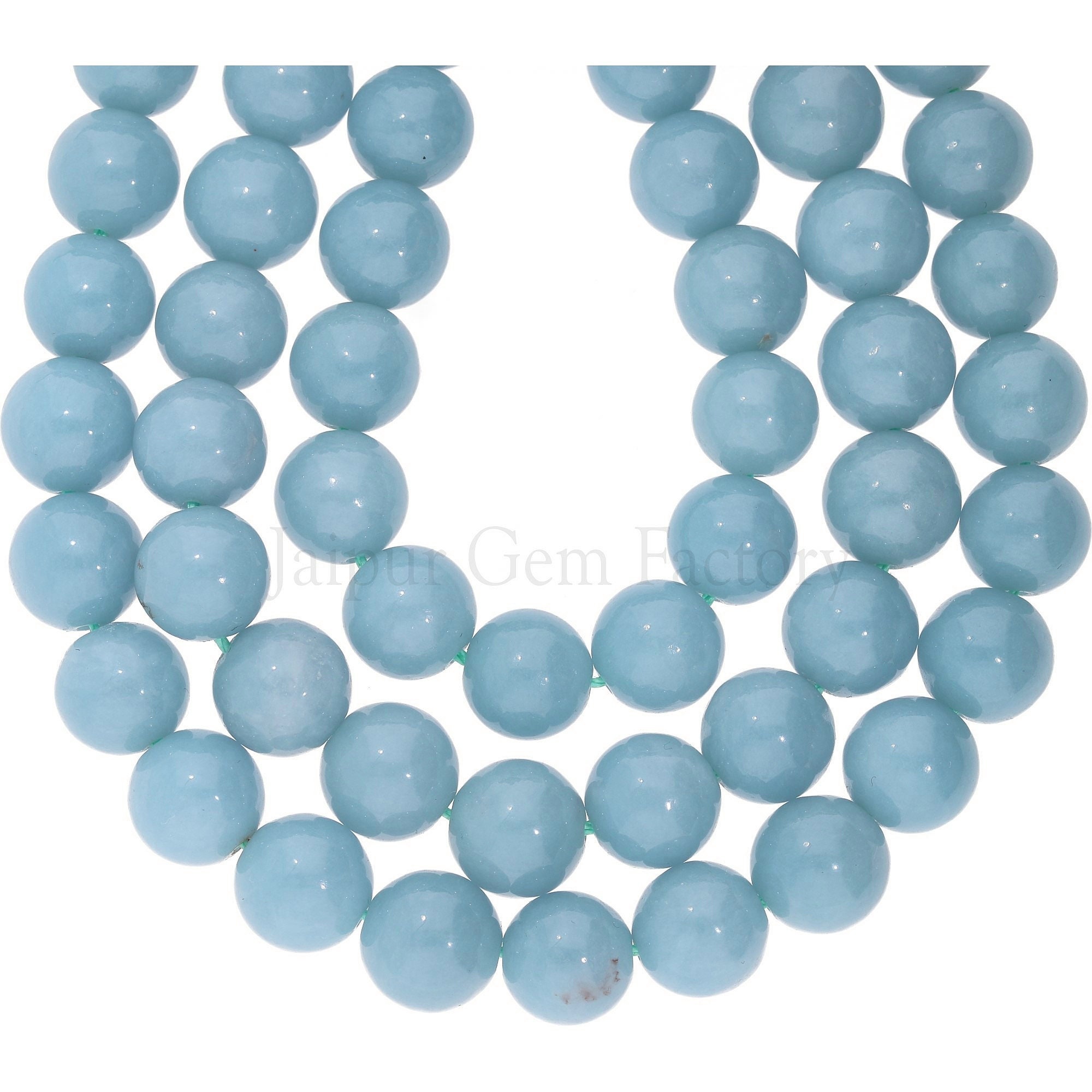 Perles D’espacement En Angélite Bleue Naturelle 4mm – Idéales Pour Création De Bijoux